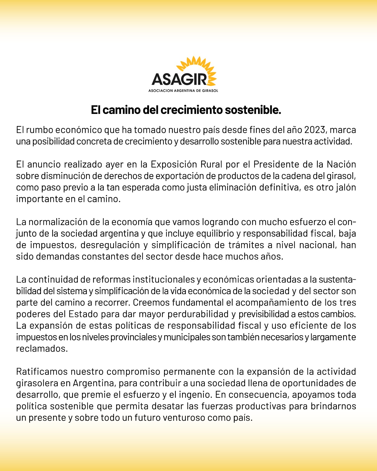 El camino del crecimiento sostenible